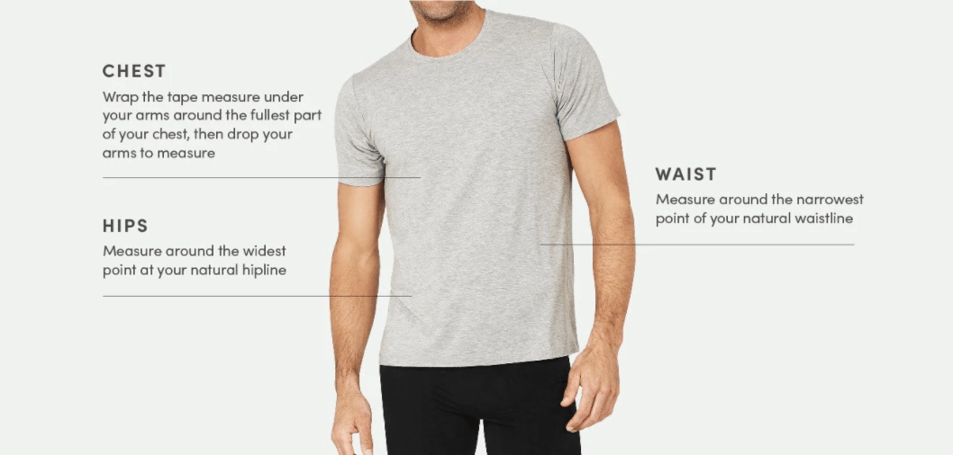 Maattabel heren kleding Boody
