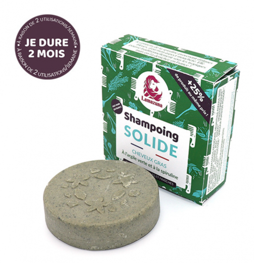 Lamazuna Shampoo Vet haar Groene klei en spirulina