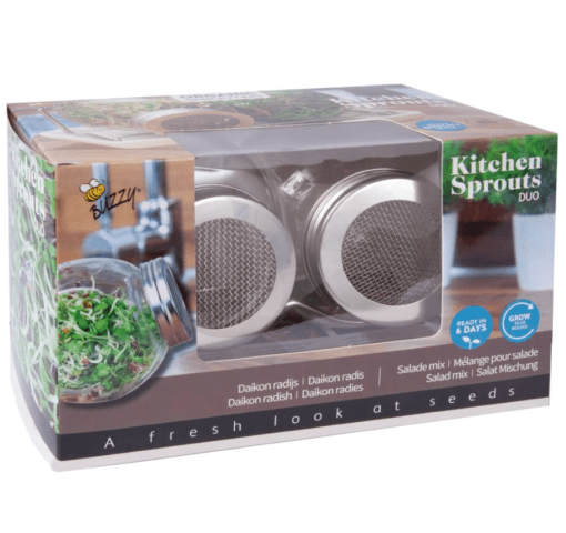 Foto van Buzzy Organic Sprouting Duo pot BIO verkrijgbaar bij DeDuurzameTuin.nl