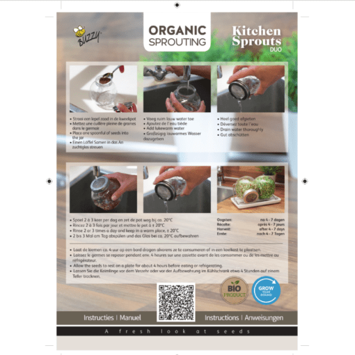 Foto van Buzzy Organic Sprouting Duo pot BIO verkrijgbaar bij DeDuurzameTuin.nl