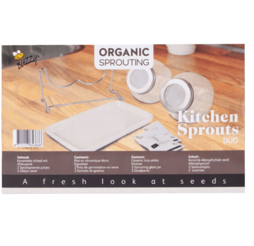 Foto van Buzzy Organic Sprouting Duo pot BIO verkrijgbaar bij DeDuurzameTuin.nl