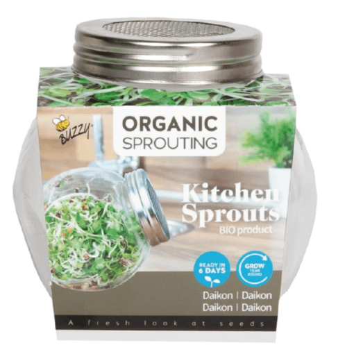 Foto van een Buzzy Organic Sprouting Daikon verkrijgbaar bij DeDuurzameTuin.nl
