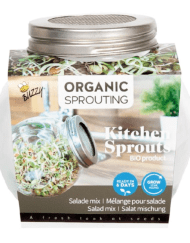 Foto van een Buzzy Organic Sprouting pot Salademix BIO verkrijgbaar bij DeDuurzameTuin.nl