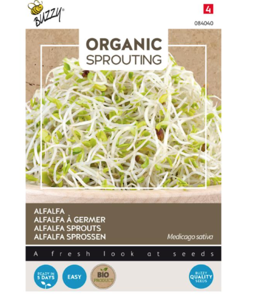 Foto van Buzzy Organic Sprouting Alfalfa BIO verkrijgbaar bij DeDuurzameTuin.nl
