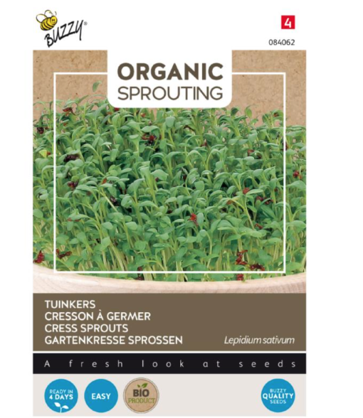 Foto van Buzzy Organic Sprouting Tuinkers verkrijgbaar bij DeDuurzameTuin.nl