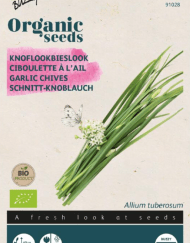 Foto van een zakje Bieslook Knoflook Buzzy verkrijgbaar bij DeDuurzameTuin.nl