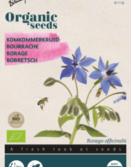 Zakje met Komkommerkruid Bio zaadjes verkrijgbaar bij DeDuurzameTuin.nl