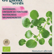 Foto van een zakje Waterkers Bio verkrijgbaar bij DeDuurzameTuin.nl
