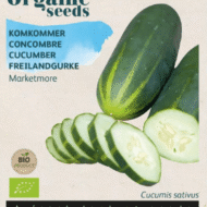 Foto van een zakje Komkommer Marketmore Bio verkrijgbaar bij DeDuurzameTuin.nl