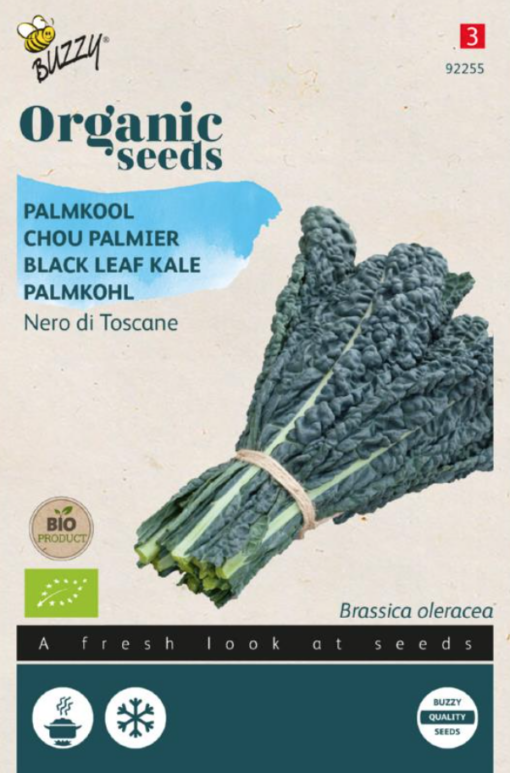 Een zakje Palmkool Bio Nero di Toscane verkrijgbaar bij DeDuurzameTuin.nl