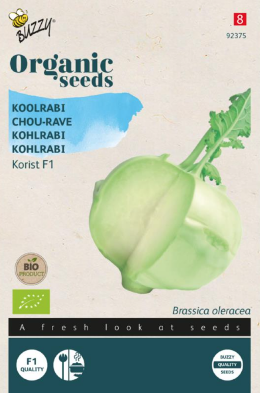 Foto van een zakje Koolrabi KoristF1 Bio verkrijgbaar bij DeDuurzameTuin.nl