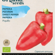 Foto van een zakje met Paprika Piquillo Bio zaadjes verkrijgbaar bij DeDuurzameTuin.nl