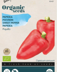 Foto van een zakje met Paprika Piquillo Bio zaadjes verkrijgbaar bij DeDuurzameTuin.nl