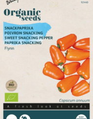 Zakje met zaadjes van de Snackpaprika Flynn Bio verkrijgbaar bij DeDuurzameTuin.nl