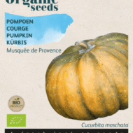 Foto van een zakje met Pompoen Musquée de Provence Bio zaden verkrijgbaar bij DeDuurzameTuin.nl