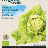 Foto van een zakje met zaadjes van de Kropsla Meikoningin Bio verkijgbaar bij DeDuurzameTuin.nl
