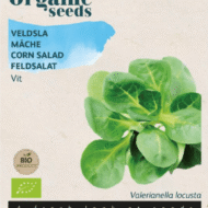 Foto van een zakje Veldsla Vit Bio, ofwel Grote Noordhollandse Veldsla verkrijgbaar bij DeDuurzameTuin.nl