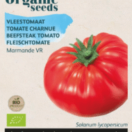 Zakje met zaadjes van de Vleestomaat Marmande VR Bio verkrijgbaar bij DeDuurzameTuin.nl