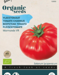 Zakje met zaadjes van de Vleestomaat Marmande VR Bio verkrijgbaar bij DeDuurzameTuin.nl