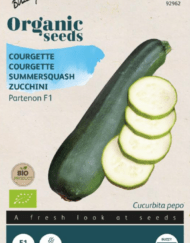 zakje met zaden van de Courgette Partenon F1 Bio verkrijgbaar bij DeDuurzameTuin.nl