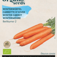 Zakje met zaadjes van de Winterwortel Berlikumer 2 Bio verkrijgbaar bij DeDuurzameTuin.nl