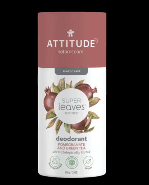 Attitude Leaves deodorant Granaatappel en Groene Thee verkrijgbaar bij DeDuurzameTuin.nl