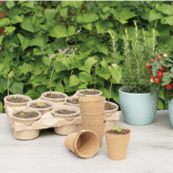 SOGO Biologische Potjes 8cm. verkrijgbaar bij DeDuurzameTuin.nl