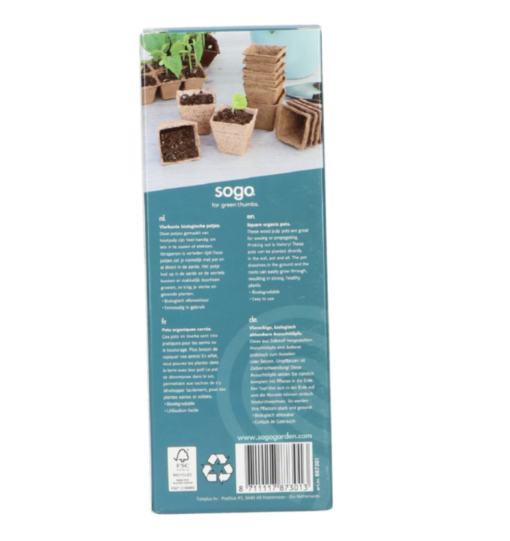 SOGO Biologische Potjes 6 cm. verkrijgbaar bij DeDuurzameTuin.nl