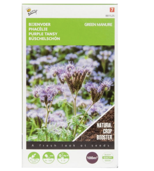 Groenbemester Bijenvoer Phacelia verkrijgbaar bij DeDuurzameTuin.nl