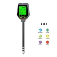 6-in-1 digitale grondmeter PlantCare Tools voor pH EC vocht licht en temperatuur met display