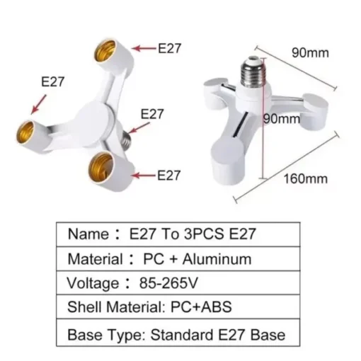 Groeilampen adapter 3 in 1