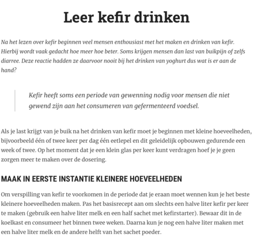Leer Kefir drinken met DeDuurzameTuin.nl
