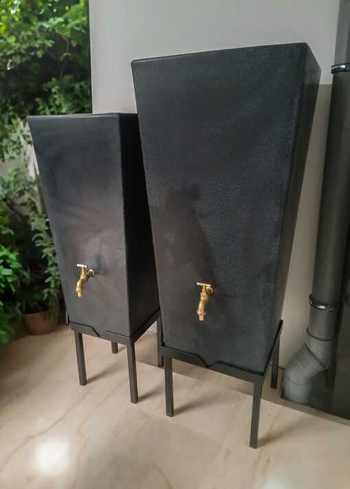 Regenton Londen Prestige Water terracotta 200 liter met plantenbak – DeDuurzameTuin.nl
