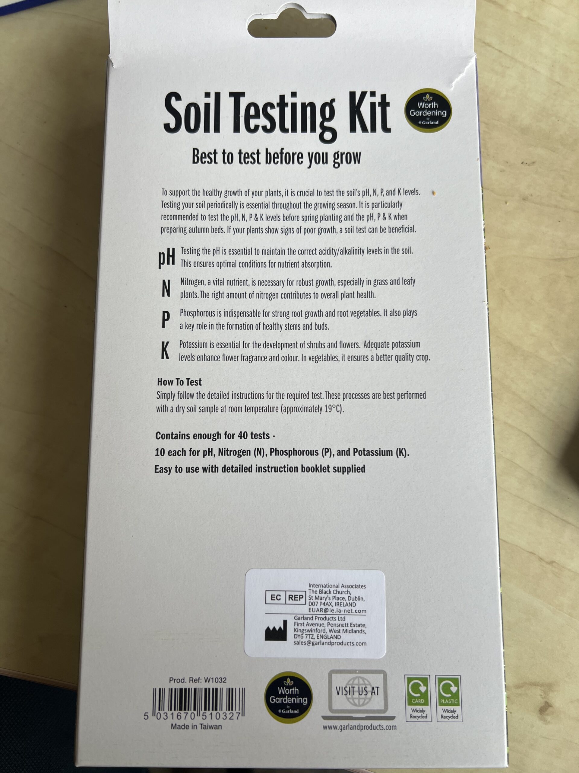 Garland Grondtestkit pH en NPK – 40 tests voor tuingrond DeDuurzameTuin.nl