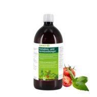 Fles EMIKO Tomaten- en Groentedünger met afbeelding van een tomaat