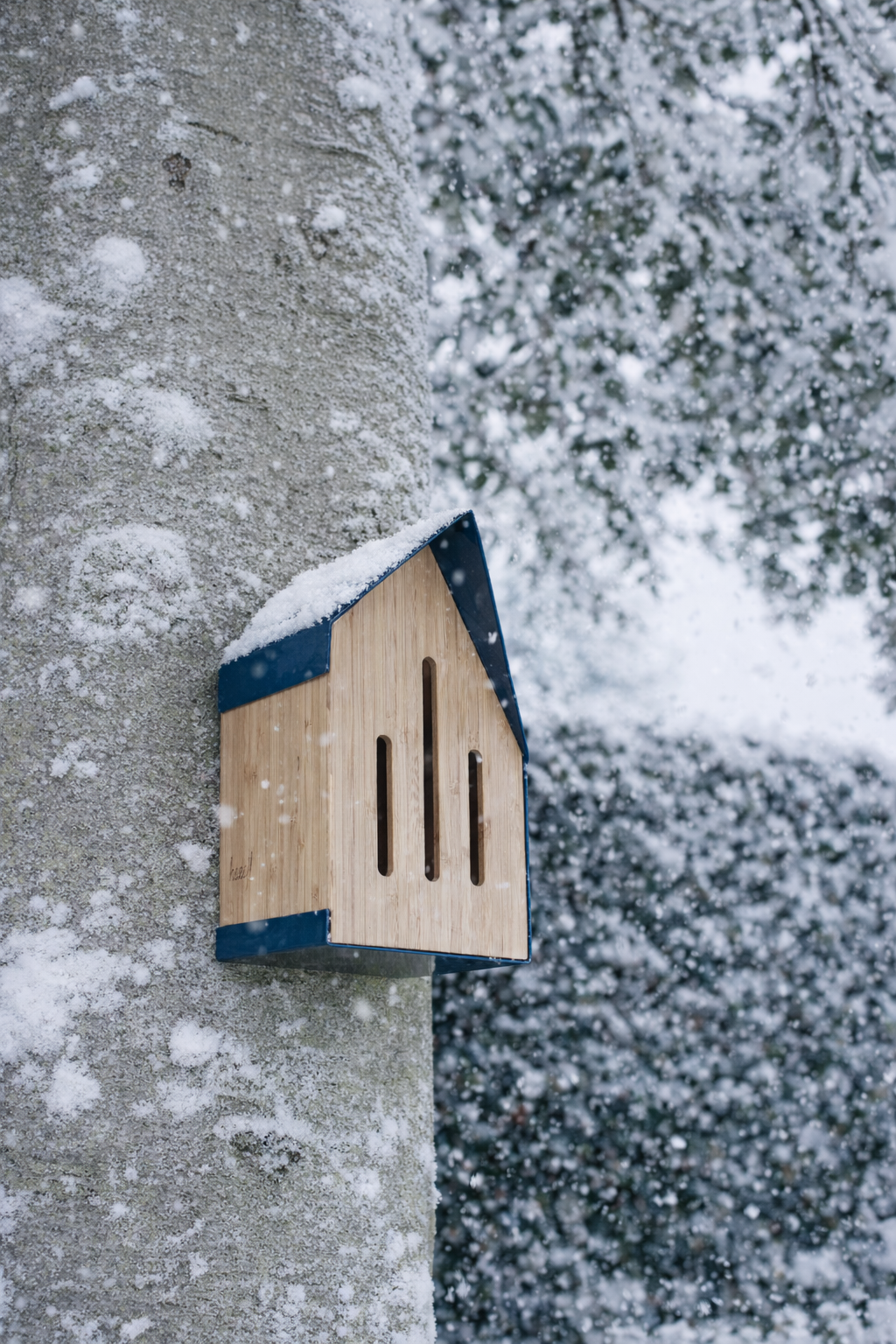 Heeej Happy Butterfly House vlinderhuisje in een besneeuwde tuin